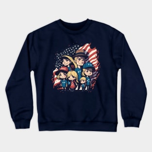 Patriotic American Family Crewneck Sweatshirt